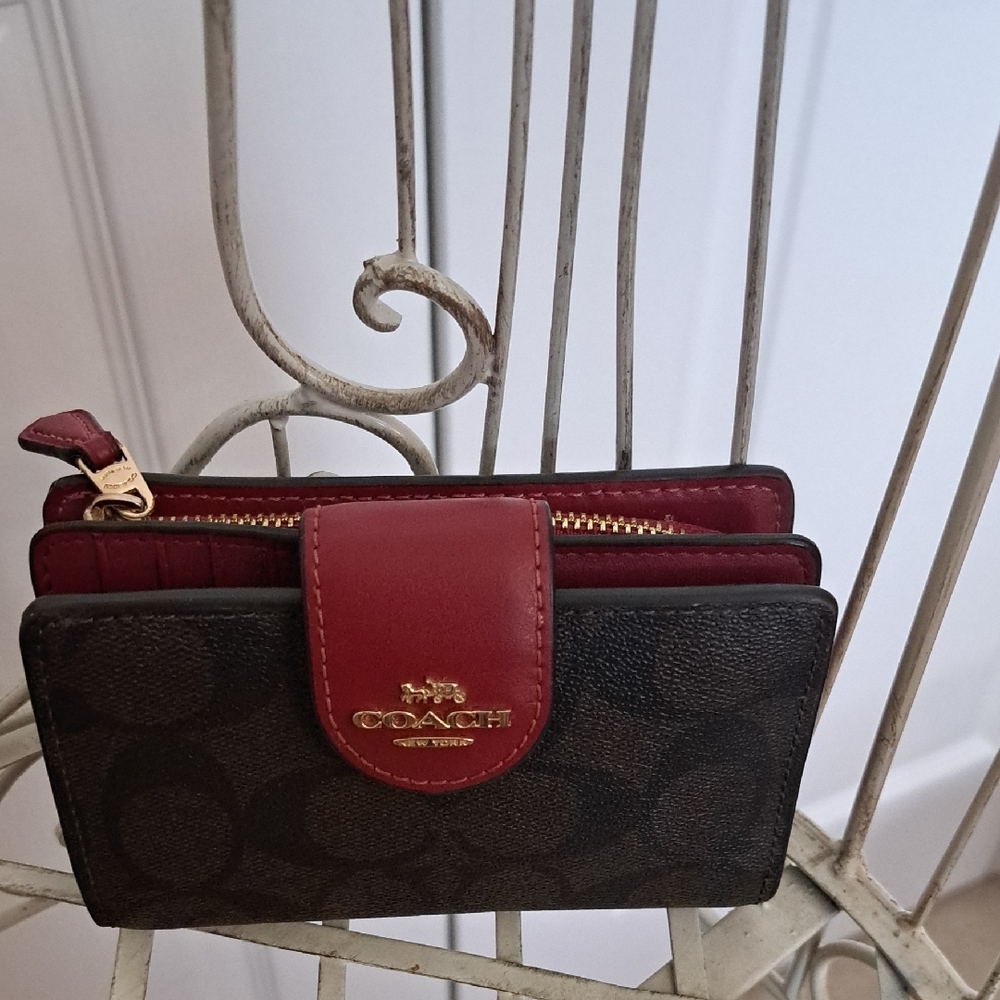 Coach Red and Black Women's Wallet